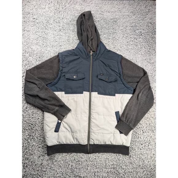 RVCA Other - RVCA Hoodie Men Large Blue Gray Jacket Vest Skate Surf Streetwear Outdoor Casual